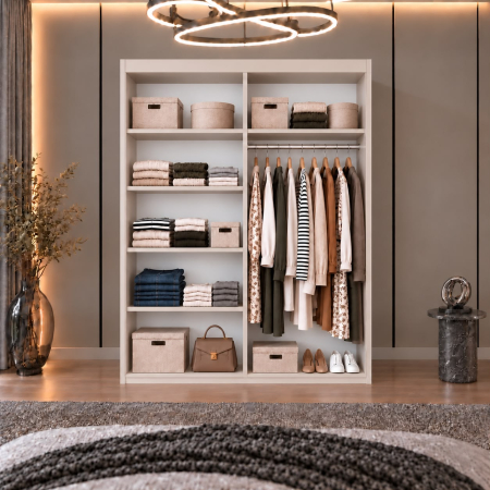 Dressing Alex, 120x60x200cm, cu oglinda, Sonoma, Pal 18 mm [3]