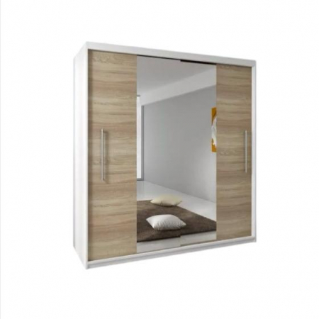 Dressing Alex, 140x60x200cm, cu oglinda, Alb-Sonoma, Pal 18 mm [2]
