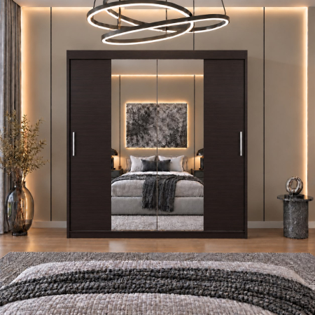 Dressing Alex, 140x60x200cm, cu oglinda, Wenge, Pal 18 mm [4]