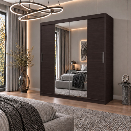 Dressing Alex, 140x60x200cm, cu oglinda, Wenge, Pal 18 mm [1]