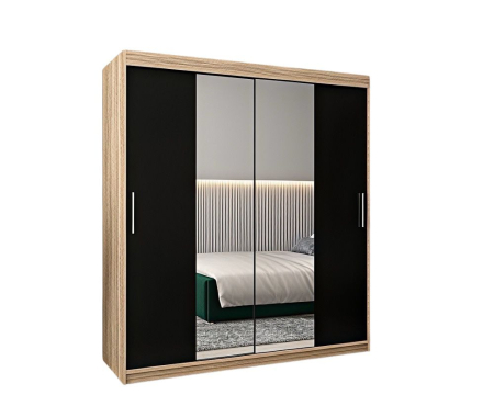 Dressing Alex, 140x60x200cm, cu oglinda, Sonoma-Wenge, Pal 18 mm [1]