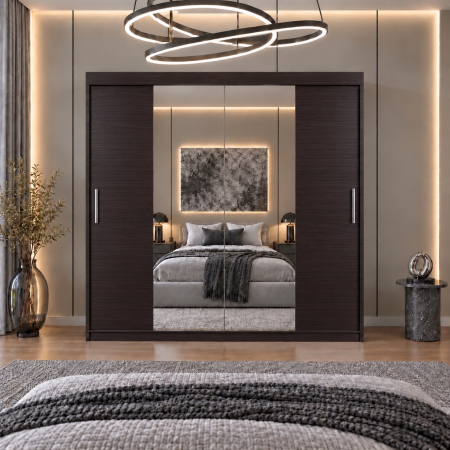 Dressing Alex, 160x60x200cm, cu oglinda, Wenge, Pal 18 mm [4]