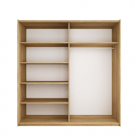 Dressing Alex, 160x60x200cm, cu oglinda, Sonoma, Pal 18 mm [2]