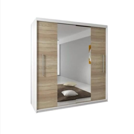 Dressing Alex, 160x60x200cm, cu oglinda, Alb-Sonoma, Pal 18 mm [1]