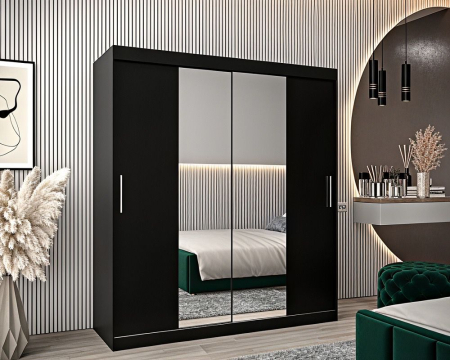 Dressing Alex, 180x60x200cm, cu oglinda, Wenge, Pal 18 mm