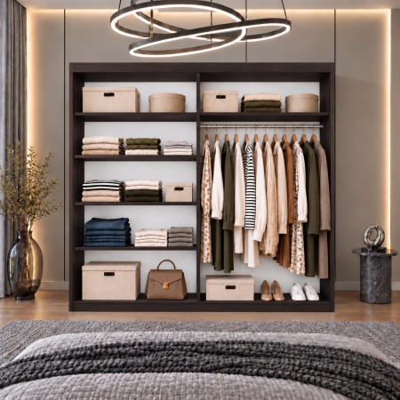 Dressing Alex, 200x60x200cm, cu oglinda, Wenge, Pal 18 mm [3]