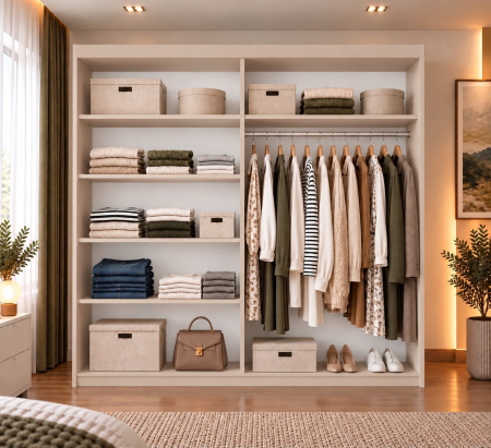 Dressing Alkam 2 usi -argintiu, 200x60x200cm, cu oglinda, Casmir, Pal 18 mm [4]