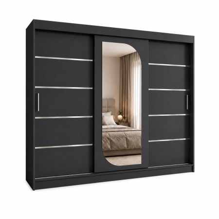Dressing Alkam, 250x60x200cm, Argintiu, Antracit, Pal 18 mm [2]