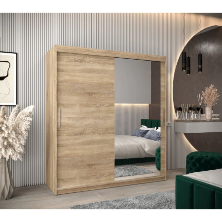 Dressing Ana, 160x60x200cm, cu oglinda, Stejar Sonoma, Pal 18 mm