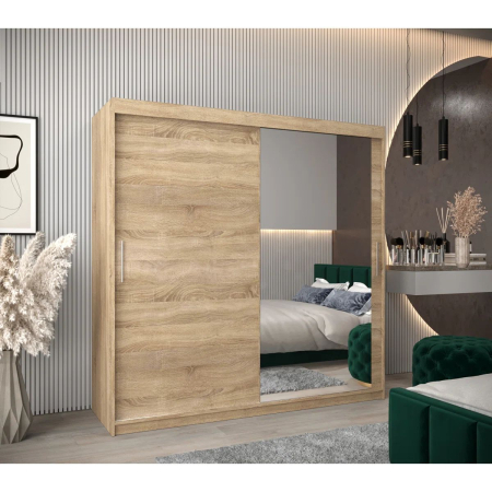 Dressing Ana, 180x60x200cm, cu oglinda, Stejar Sonoma, Pal 18 mm