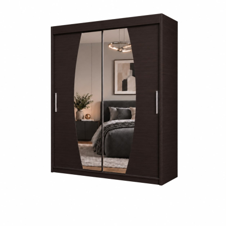 Dressing Cami, 120x60x200cm, cu oglinda, Wenge, Pal 18 mm [5]