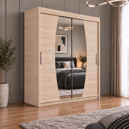 Dressing Cami, 120x60x200cm, cu oglinda, Sonoma, Pal 18 mm