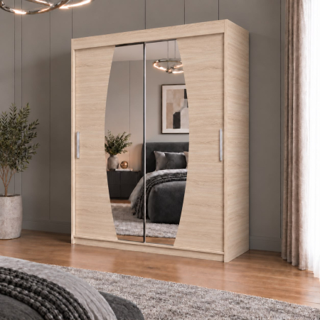 Dressing Cami, 120x60x200cm, cu oglinda, Sonoma, Pal 18 mm [1]