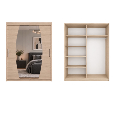 Dressing Cami, 120x60x200cm, cu oglinda, Sonoma, Pal 18 mm [4]