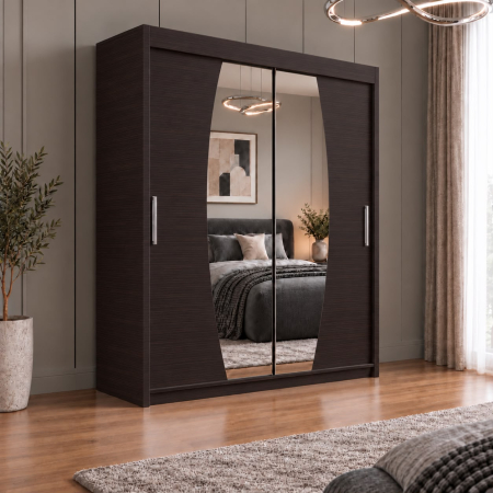 Dressing Cami, 120x60x200cm, cu oglinda, Wenge, Pal 18 mm