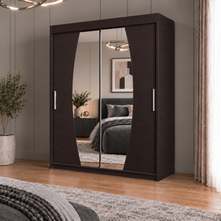 Dressing Cami, 120x60x200cm, cu oglinda, Wenge, Pal 18 mm [1]