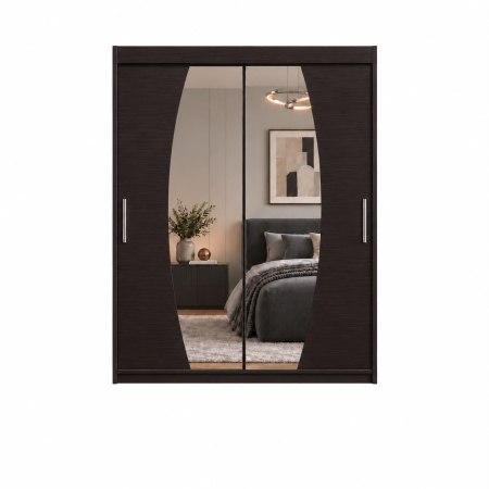 Dressing Cami, 120x60x200cm, cu oglinda, Wenge, Pal 18 mm [4]