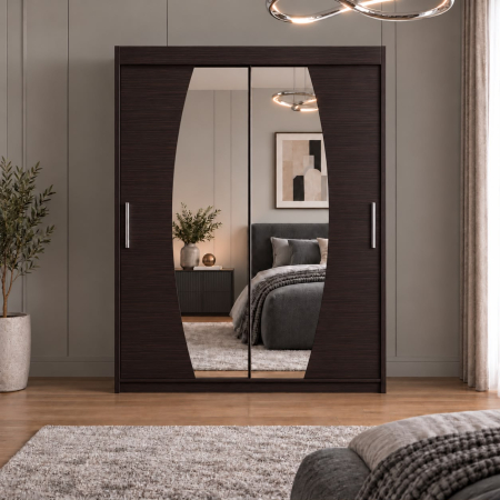 Dressing Cami, 120x60x200cm, cu oglinda, Wenge, Pal 18 mm [2]