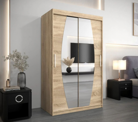 Dressing Cami, 120x60x200cm, cu oglinda, Sonoma, Pal 18 mm