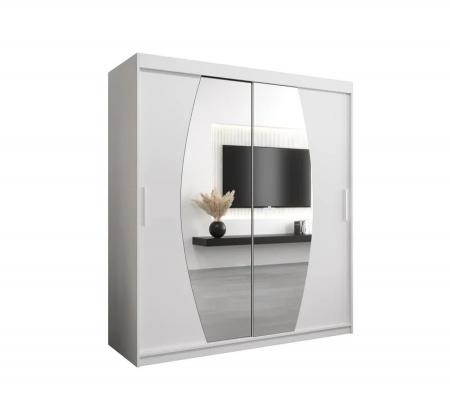 Dressing Cami, 140x60x200cm, cu oglinda, Alb, Pal 18 mm [1]