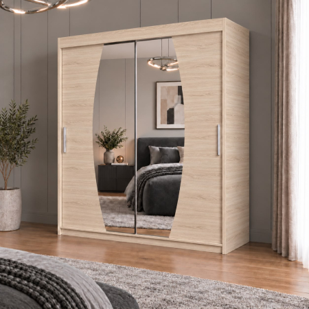 Dressing Cami, 140x60x200cm, cu oglinda, Sonoma, Pal 18 mm [1]
