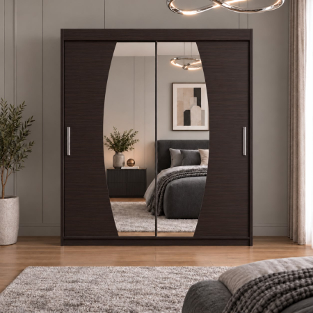 Dressing Cami, 160x60x200cm, cu oglinda, Wenge, Pal 18 mm [3]