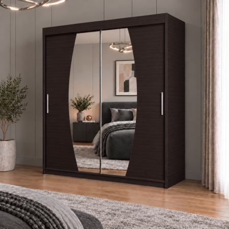 Dressing Cami, 160x60x200cm, cu oglinda, Wenge, Pal 18 mm [1]