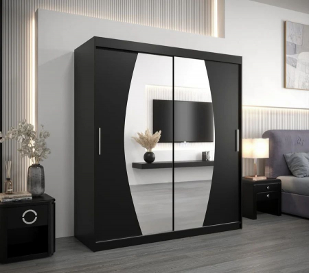 Dressing Cami, 160x60x200cm, cu oglinda, Wenge, Pal 18 mm