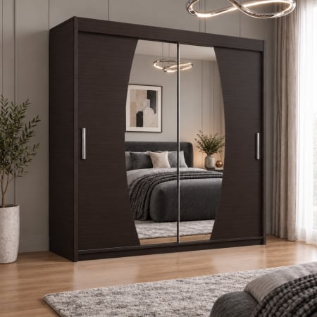 Dressing Cami, 180x60x200cm, cu oglinda, Wenge, Pal 18 mm