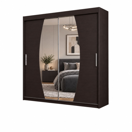 Dressing Cami, 180x60x200cm, cu oglinda, Wenge, Pal 18 mm [5]