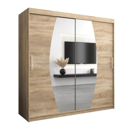 Dressing Cami, 180x60x200cm, cu oglinda, Sonoma, Pal 18 mm [1]