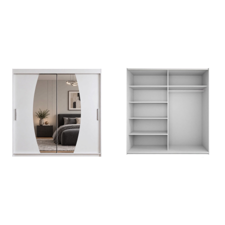 Dressing Cami, 200x60x200cm, cu oglinda, Alb, Pal 18 mm [4]