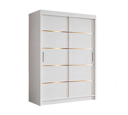 Dressing Mario, 120x60x200cm, Auriu, Alb, Pal 18 mm [1]