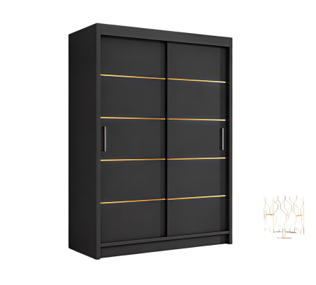 Dressing Mario, 140x60x200cm, Auriu, Antracit, Pal 18 mm [1]