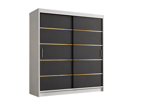 Dressing Mario, 180x60x200cm, Auriu, Alb/Antracit, Pal 18 mm [3]