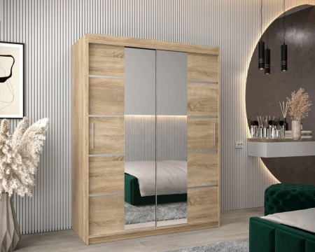 Dressing Marissa, 120x60x200cm, cu oglinda, Stejar Sonoma, Pal 18 mm