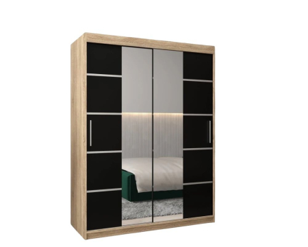 Dressing Marissa, 120x60x200cm, cu oglinda, Sonoma / Wenge, Pal 18 mm [1]