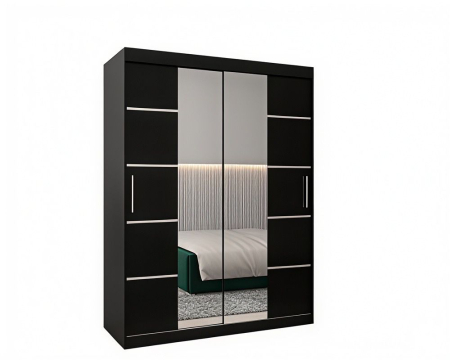 Dressing Marissa, 120x60x200cm, cu oglinda, Wenge, Pal 18 mm [3]