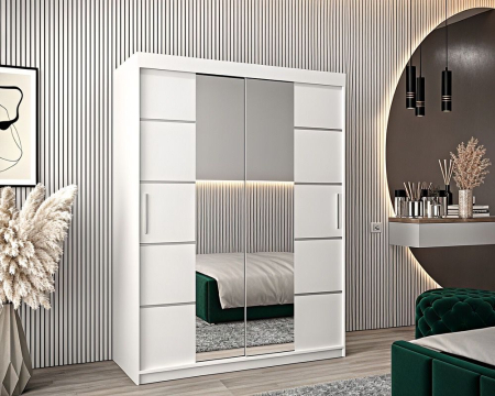 Dressing Marissa, 120x60x200cm, cu oglinda, Alb, Pal 18 mm