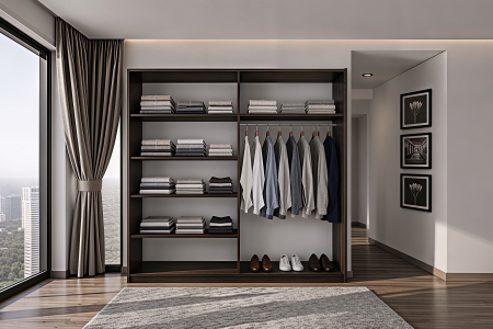 Dressing Marissa, 120x60x200cm, cu oglinda, Wenge / Sonoma, Pal 18 mm [2]