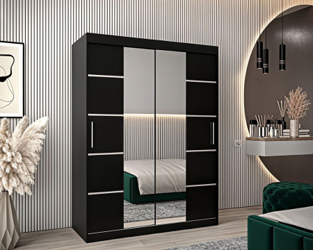 Dressing Marissa, 120x60x200cm, cu oglinda, Wenge, Pal 18 mm