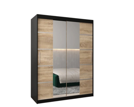 Dressing Marissa, 120x60x200cm, cu oglinda, Wenge / Sonoma, Pal 18 mm [3]