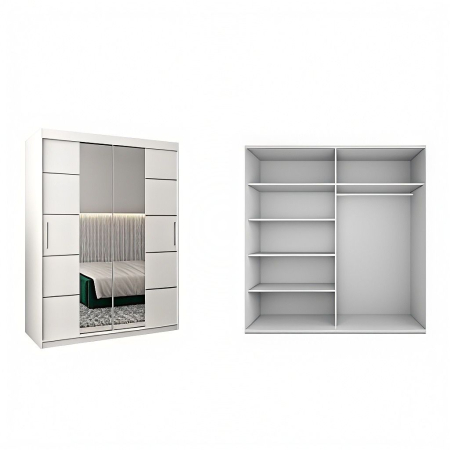 Dressing Marissa, 120x60x200cm, cu oglinda, Alb, Pal 18 mm [2]