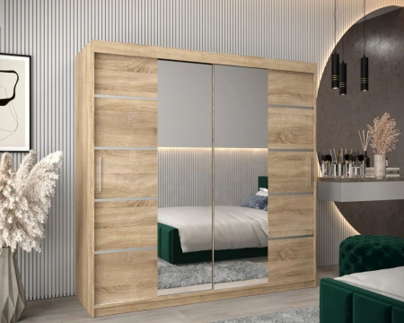 DRESSINGURI - Dressing Marissa, 160x60x200cm, cu oglinda, Sonoma, Pal 18 mm