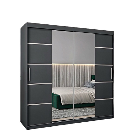 Dressing Marissa, 180x60x200cm, cu oglinda, Antracit, Pal 18 mm [2]