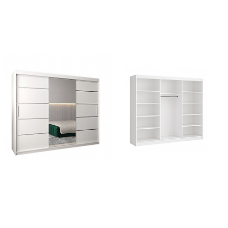 Dressing Marissa, 250x60x200cm, Argintiu, Alb, Pal 18 mm [1]