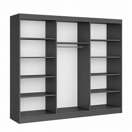 Dressing Marissa, 250x60x200cm, Argintiu, Antracit, Pal 18 mm [3]
