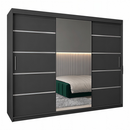 Dressing Marissa, 250x60x200cm, Argintiu, Antracit, Pal 18 mm [2]