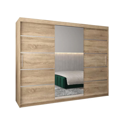 Dressing Marissa, 250x60x200cm, Argintiu, Sonoma, Pal 18 mm [2]