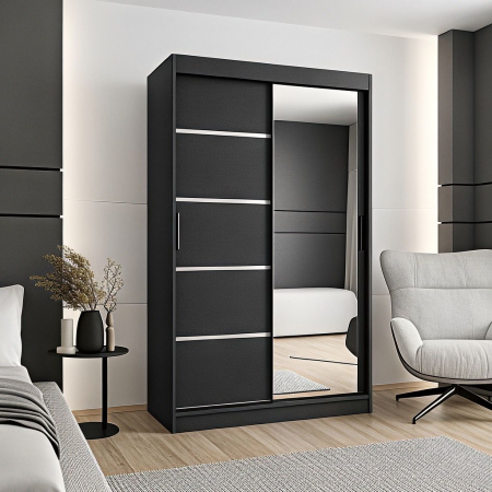 DRESSINGURI - Dressing Sebastian, 120x60x200cm, cu oglinda, Antracit , Pal 18 mm